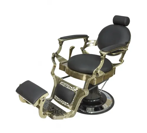 Кресло мужское барбер Ричард полированный каркас медного цвета