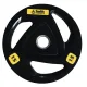 Диск для штанги Smith WP085-15 c 3-м хватом, обрезиненный, 15кг